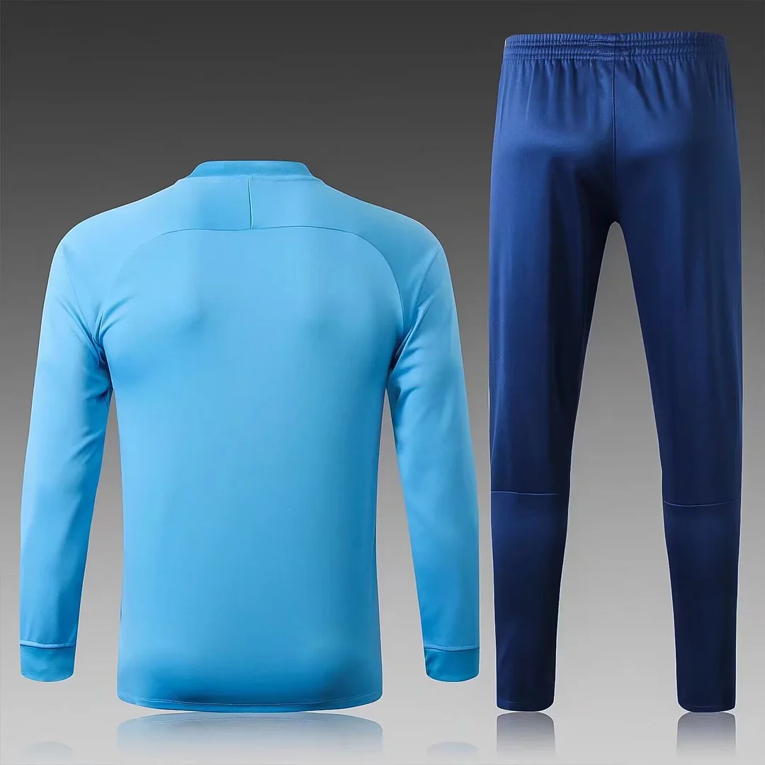 2024/2025 Barcelona Long Zipped Jacket Sky Blue Jersey Set - Image 2