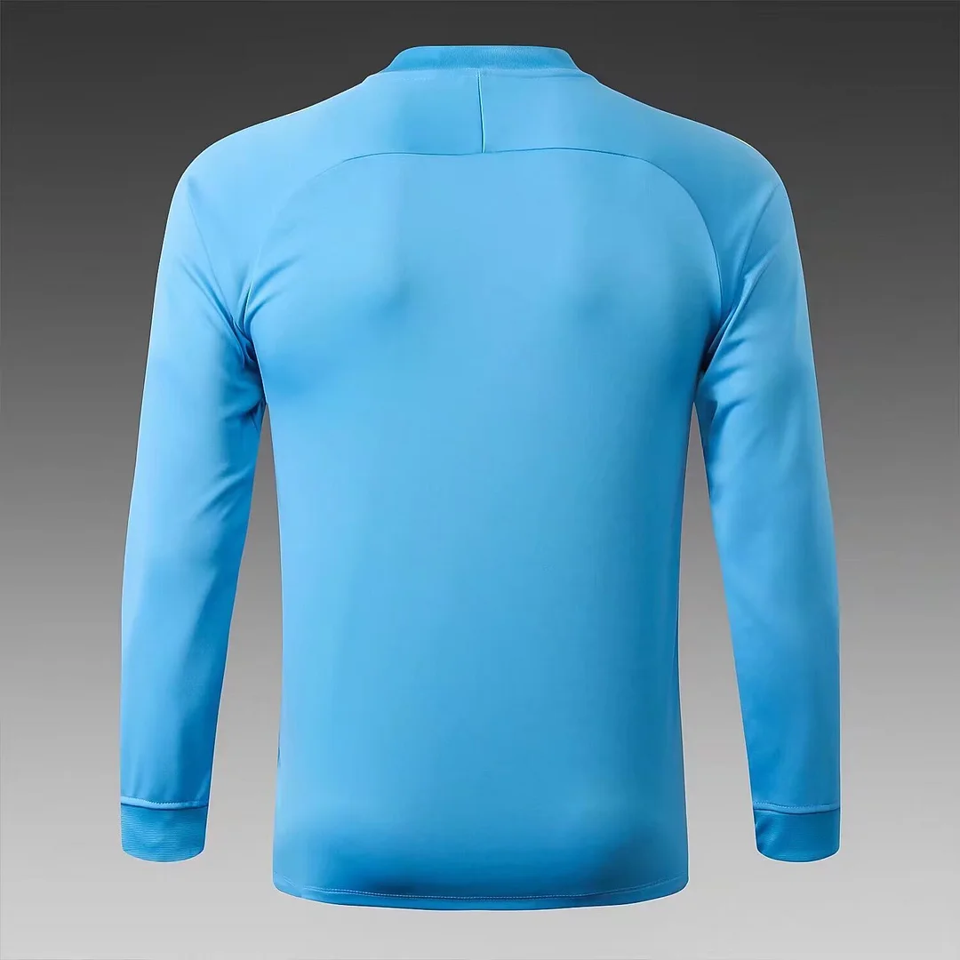 2024/2025 Barcelona Long Zipped Jacket Sky Blue Jersey Set - Image 4