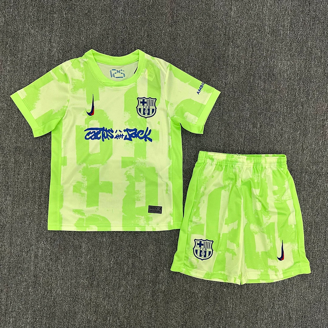 2024/2025 Barcelona Third Away Travis Scott Joint Edition Football Shirt 1:1 Thai Quality Kids Size