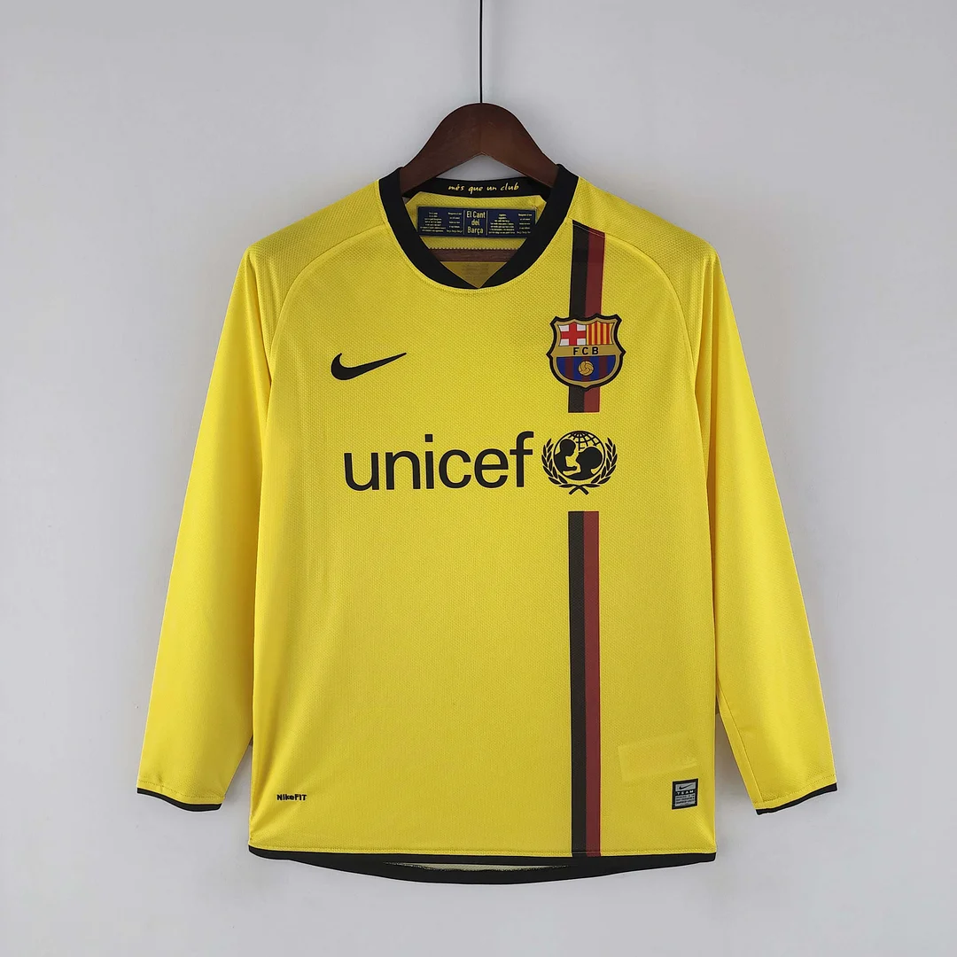 2008/2009 Retro Long Sleeve Barcelona Away Football Shirt 1:1 Thai Quality