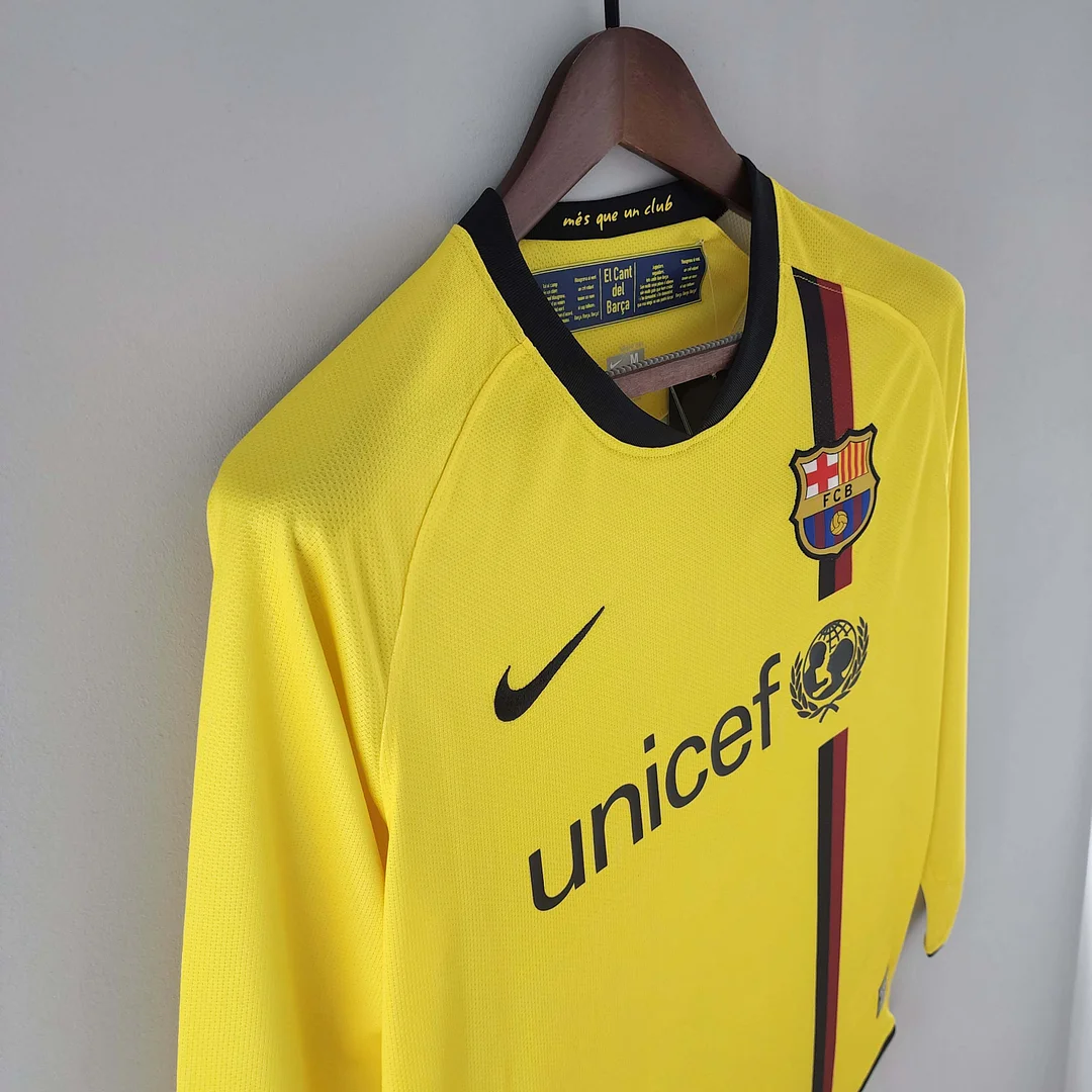 2008/2009 Retro Long Sleeve Barcelona Away Football Shirt 1:1 Thai Quality - Image 3