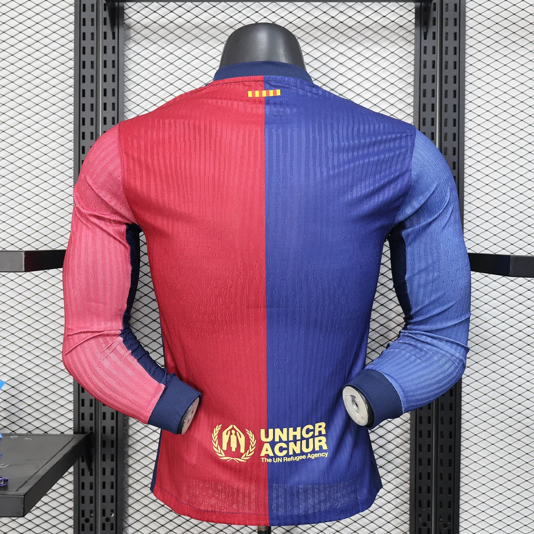 2024/2025 Player Version Long Sleeve Barcelona Home Travis Scott Joint Edition 1:1 Thai Quality - Image 2