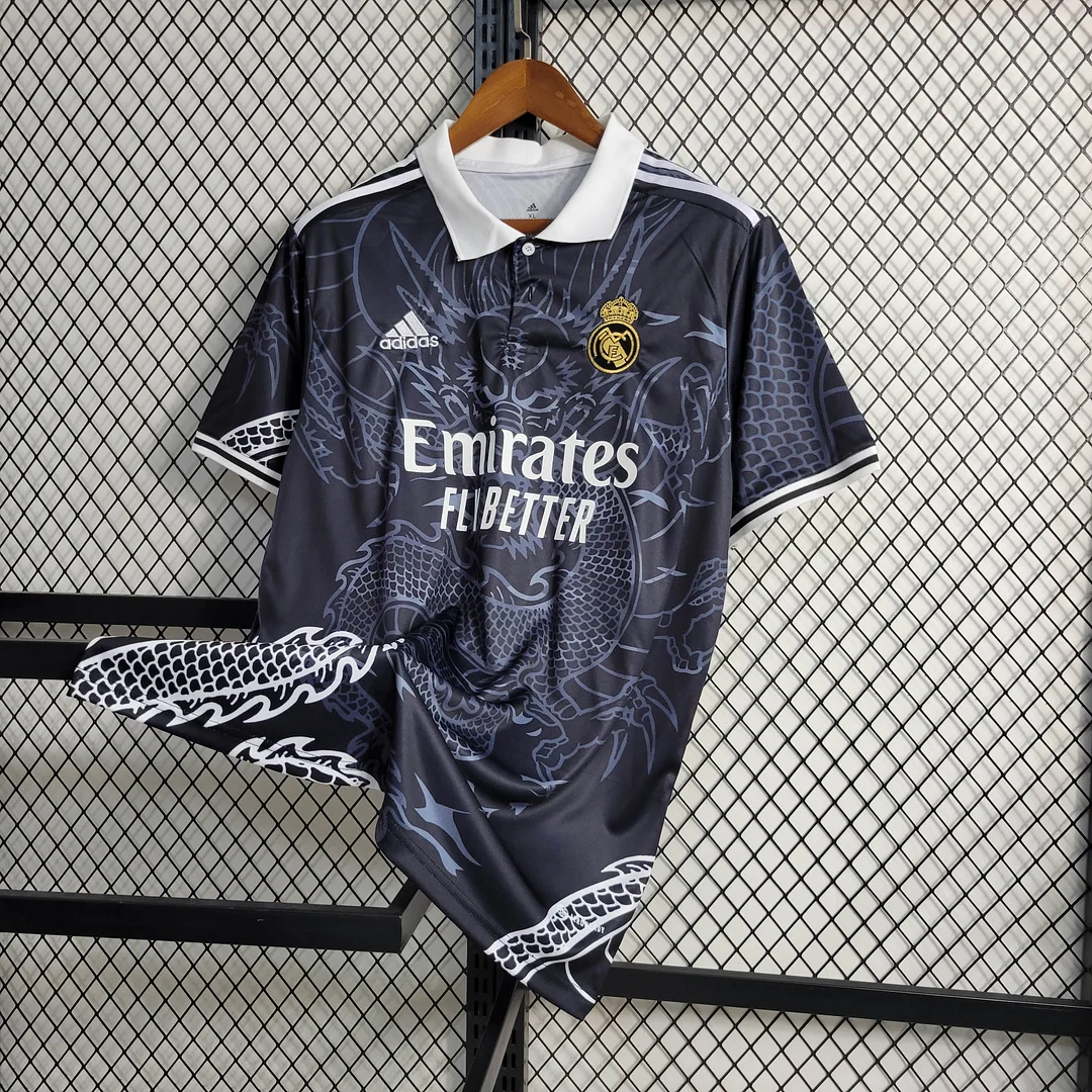 2023/2024 Real Madrid Chinese Dragon Black Football Shirt - Image 3