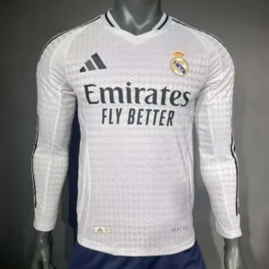 2024/2025 Player Version Long Sleeve Real Madrid Home Football Shirt 1:1 Thai Quality
