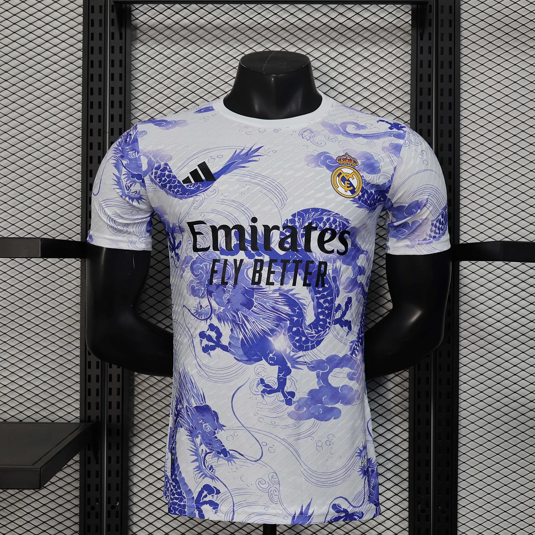 2025/2026 Player Version Real Madrid Special Edition White And Blue Football Shirt 1:1 Thai Quality