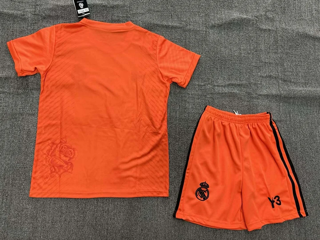2024/2025 Real Madrid Y-3 Special Edition Orange Football Shirt 1:1 Thai Quality Kids Size - Image 2