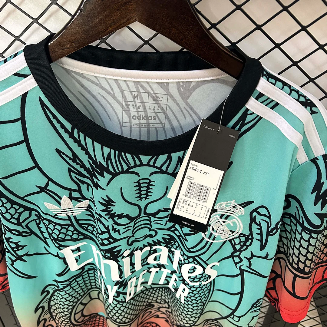 2024/2025 Real Madrid Special Edition Light blue and Red Football Shirt 1:1 Thai Quality - Image 3