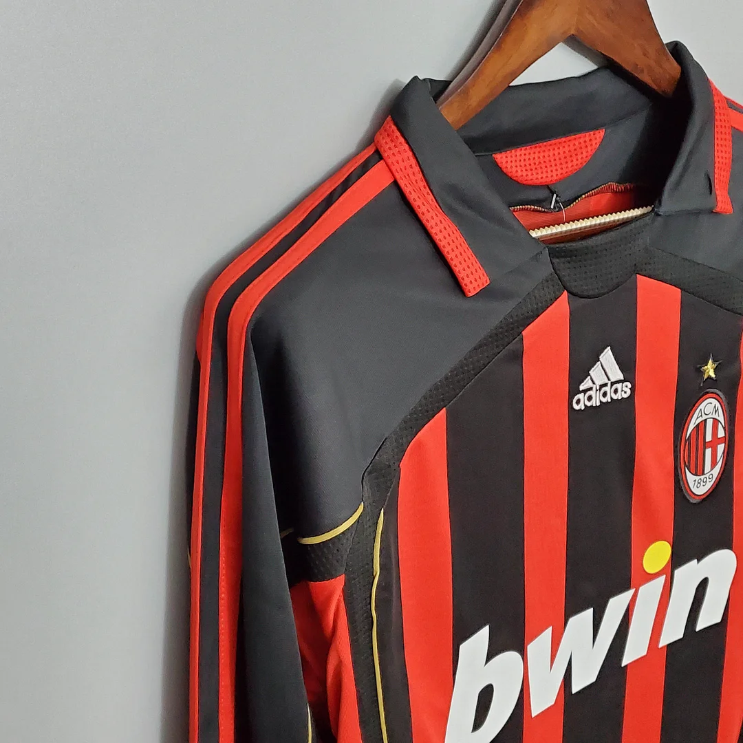 2006/2007 Retro Long Sleeve AC Milan Home Football Shirt 1:1 Thai Quality - Image 5