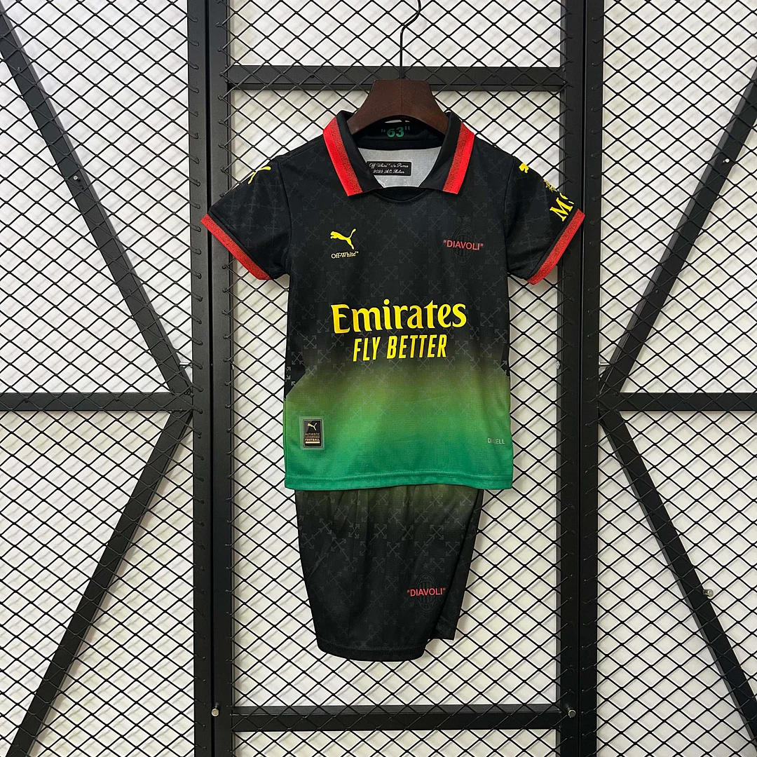 2024/2025 AC Milan Fourth Away Black Soccer Jersey 1:1 Thai Quality Kids Size