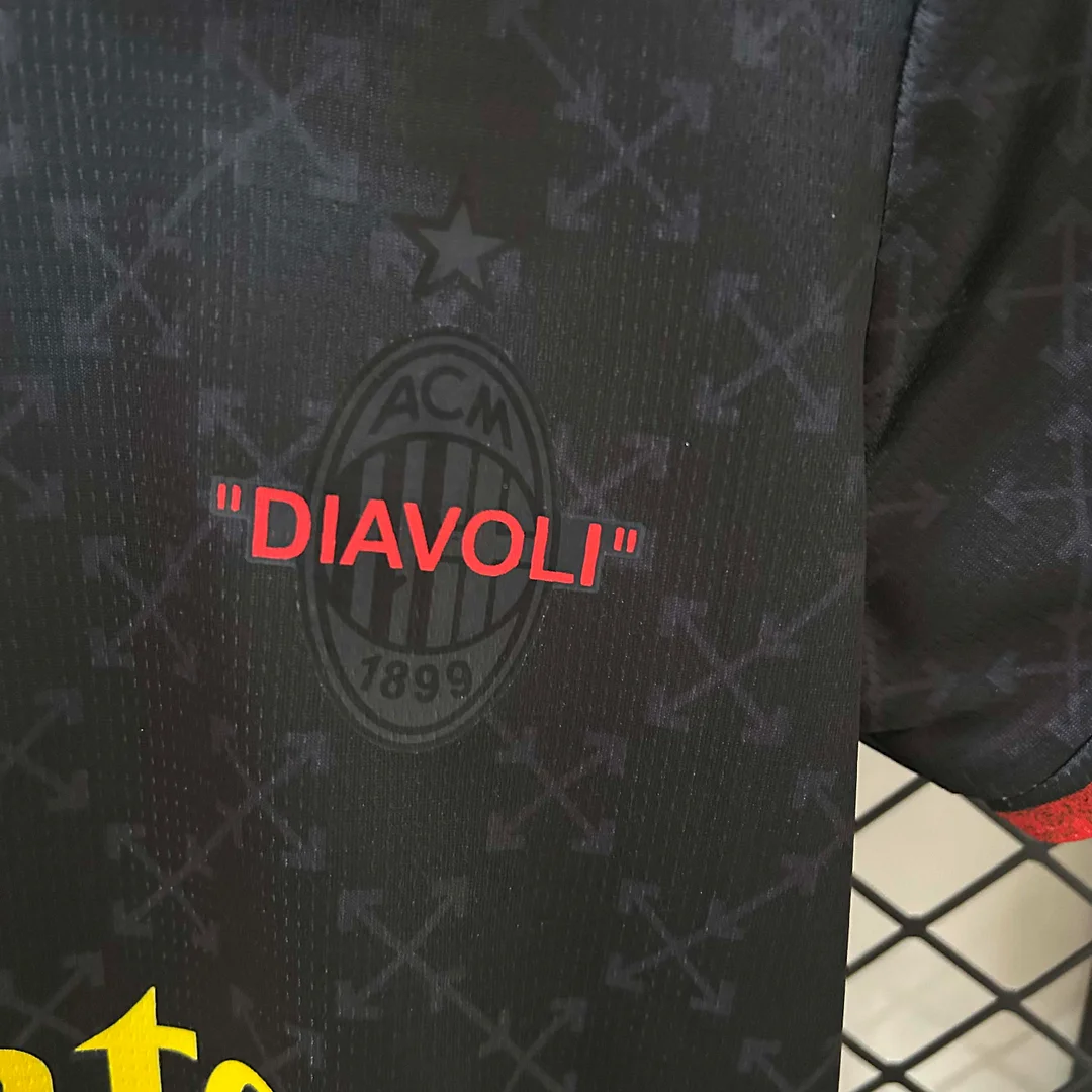 2024/2025 AC Milan Fourth Away Black Soccer Jersey 1:1 Thai Quality Kids Size - Image 4