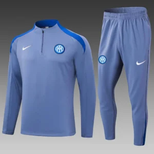 2024/2025 Internazionale Milan Half-Pull Training Suit Gray Football Jersey 1:1 Thai Quality Set