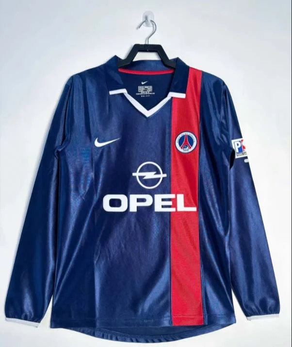 2001/2002 Retro Long Sleeve Psg Paris Saint-Germain Home Football Shirt1:1 Thai Quality
