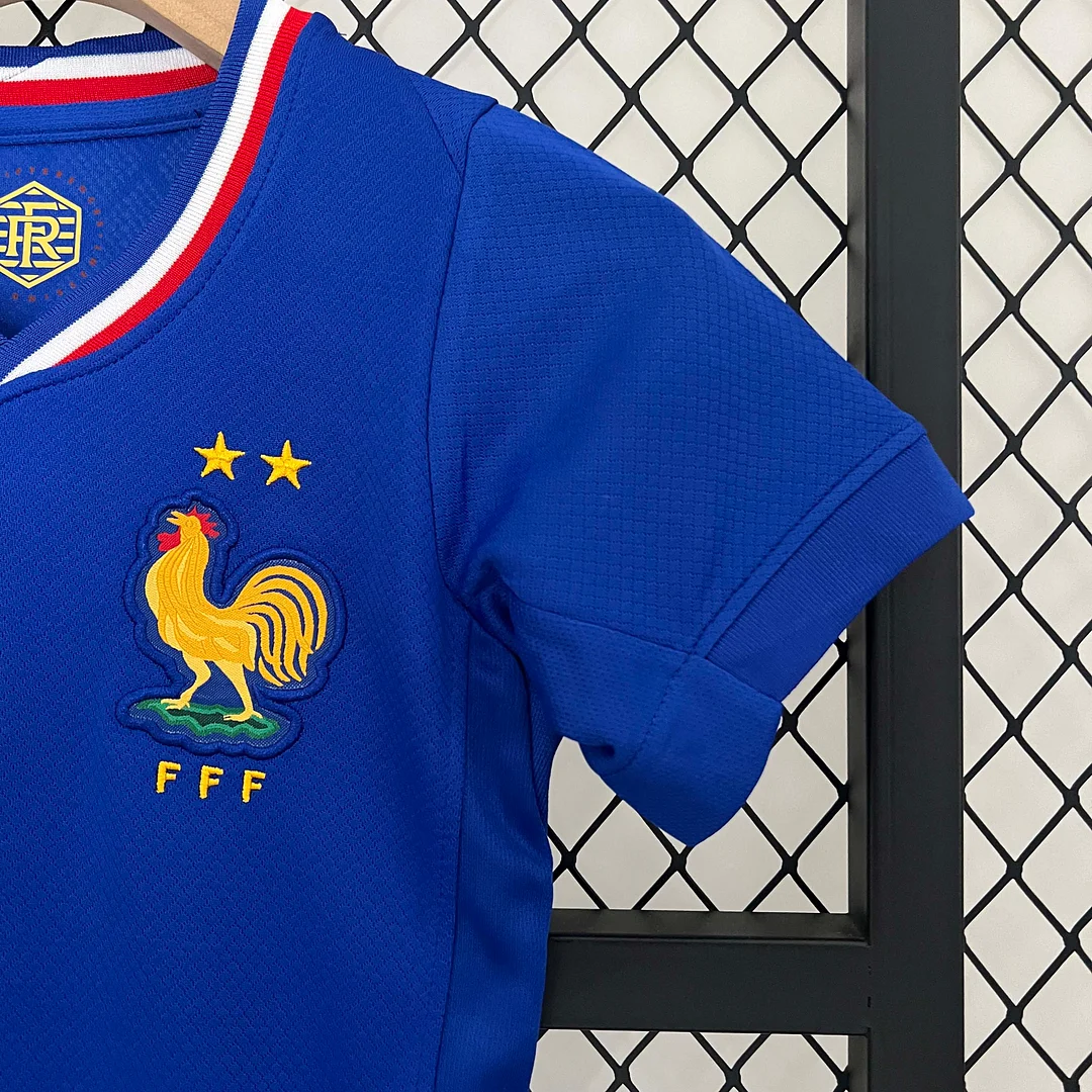 2024 France Home Football Shirt 1:1 Thai Quality Kids Size - Image 7
