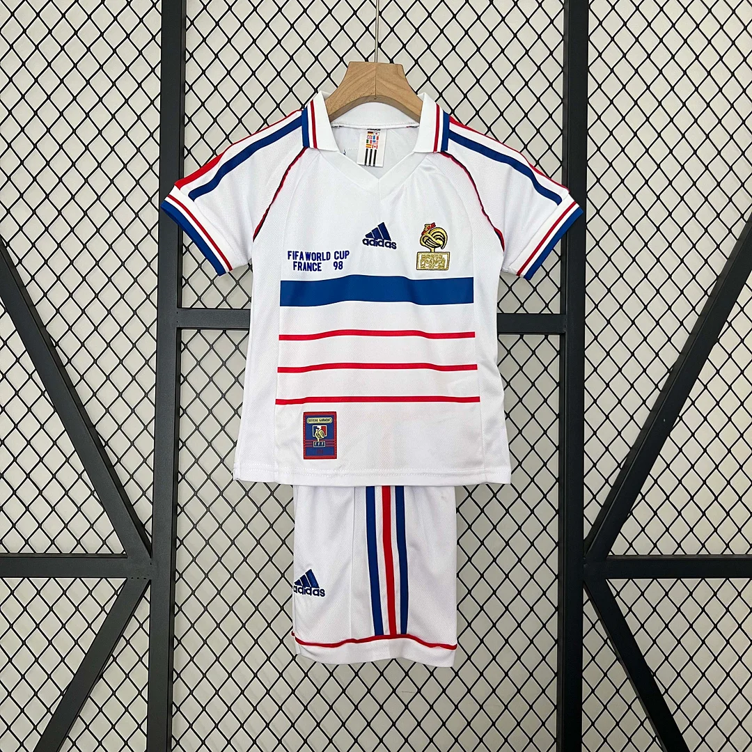 1998 Retro France Away Football Shirt 1:1 Thai Quality Kids Size