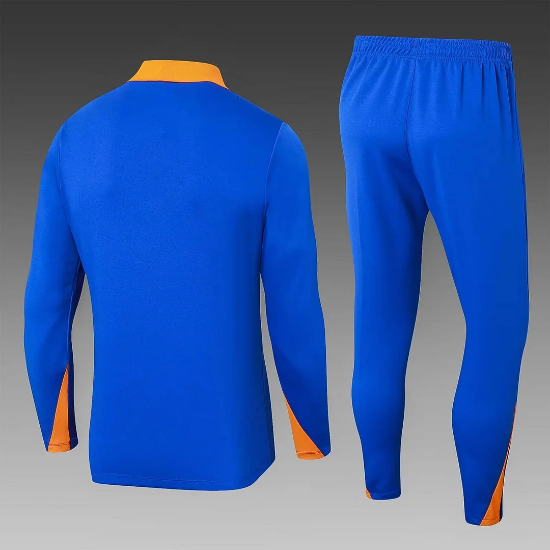 2024 Netherlands Half-Pull Training Suit Colorful Blue Football Shirt 1:1 Thai Quality Set - Image 2