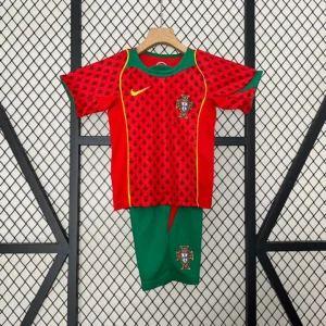 2004 Retro Portugal Home Football Shirt 1:1 Thai Quality Kids Size