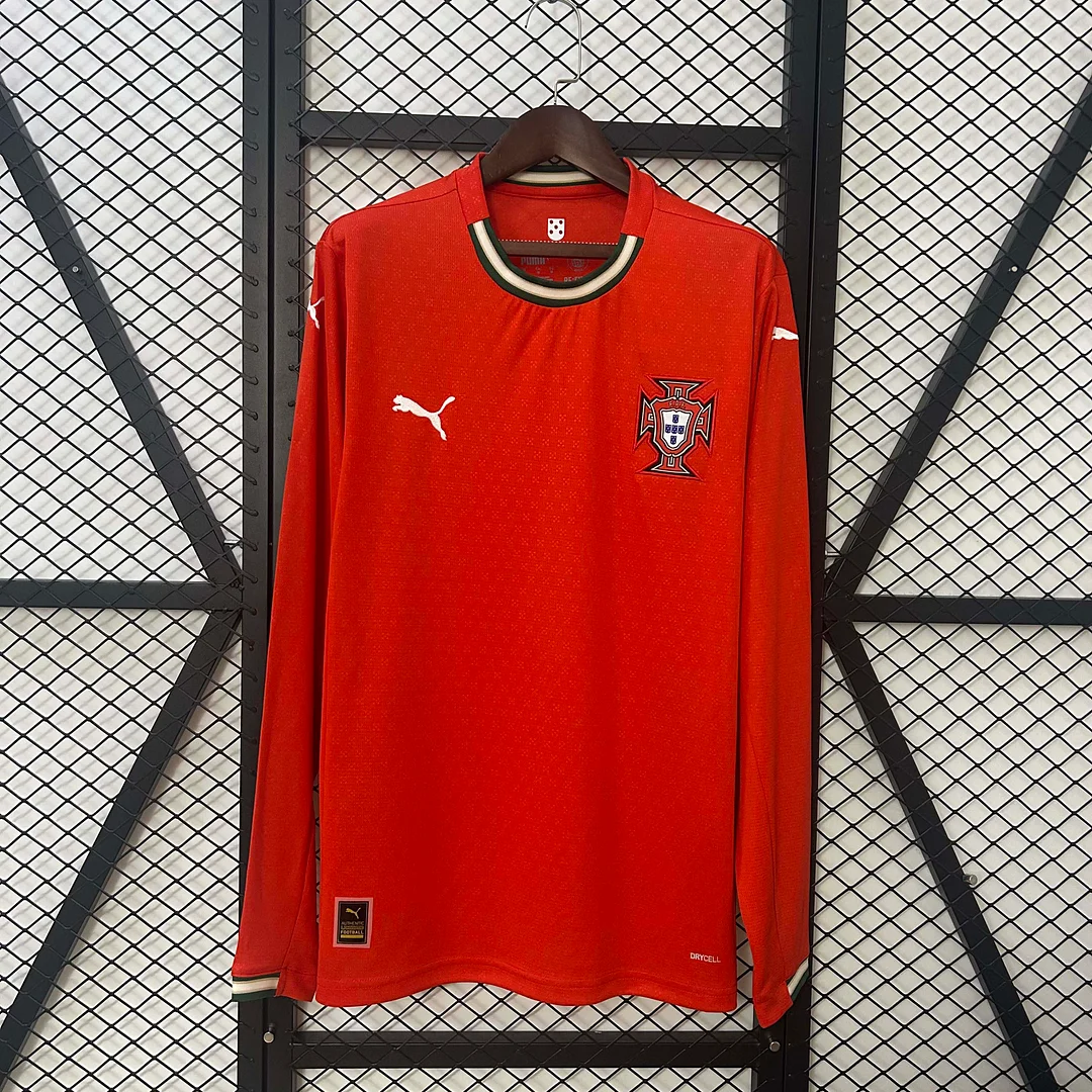 2025 Long Sleeve Portugal Home Football Shirt 1:1 Thai Quality