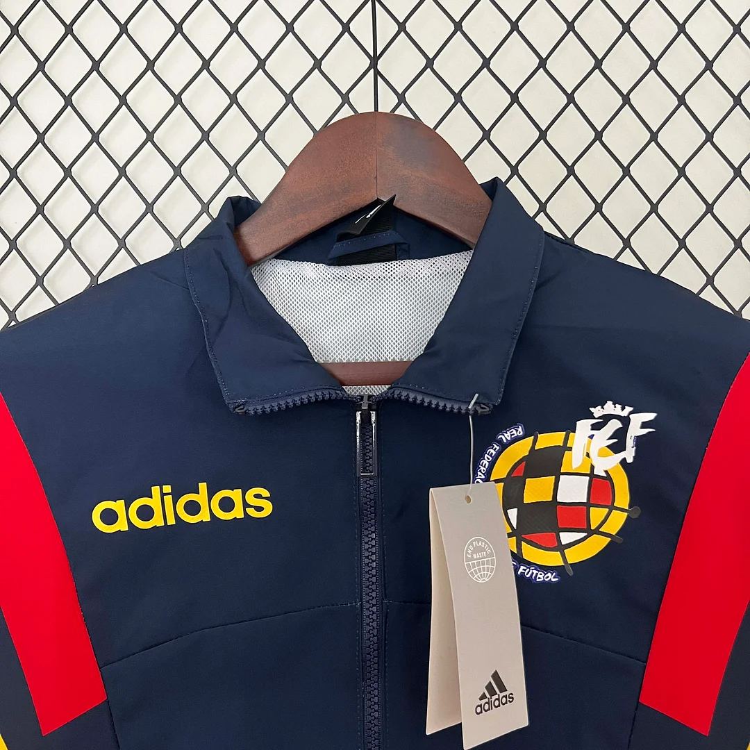 2024 Spain Windbreaker Navy blue Soccer Jersey 1:1 Thai Quality - Image 3