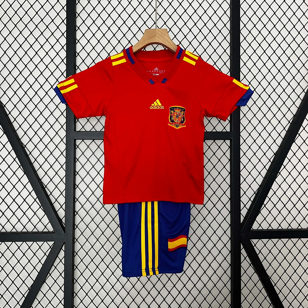 2010 Retro Spain Home Football Shirt 1:1 Thai Quality Kids Size
