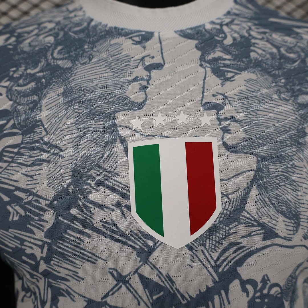 2025 Player Version Italy Training Wear Grey Football Shirt 1:1 Thai Quality - Image 4