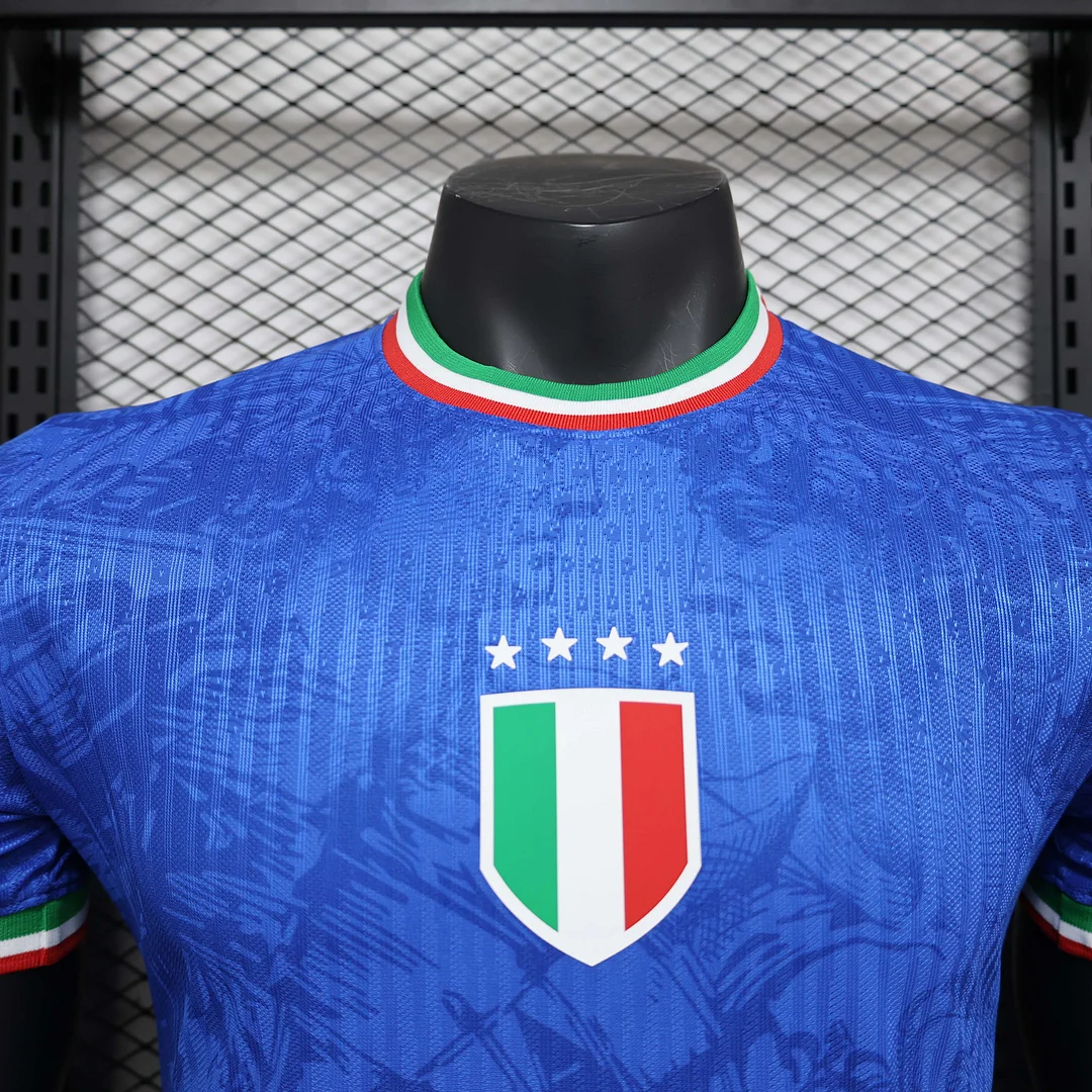 2025 Player Version Italy Training Wear Blue Football Shirt 1:1 Thai Quality - Image 4