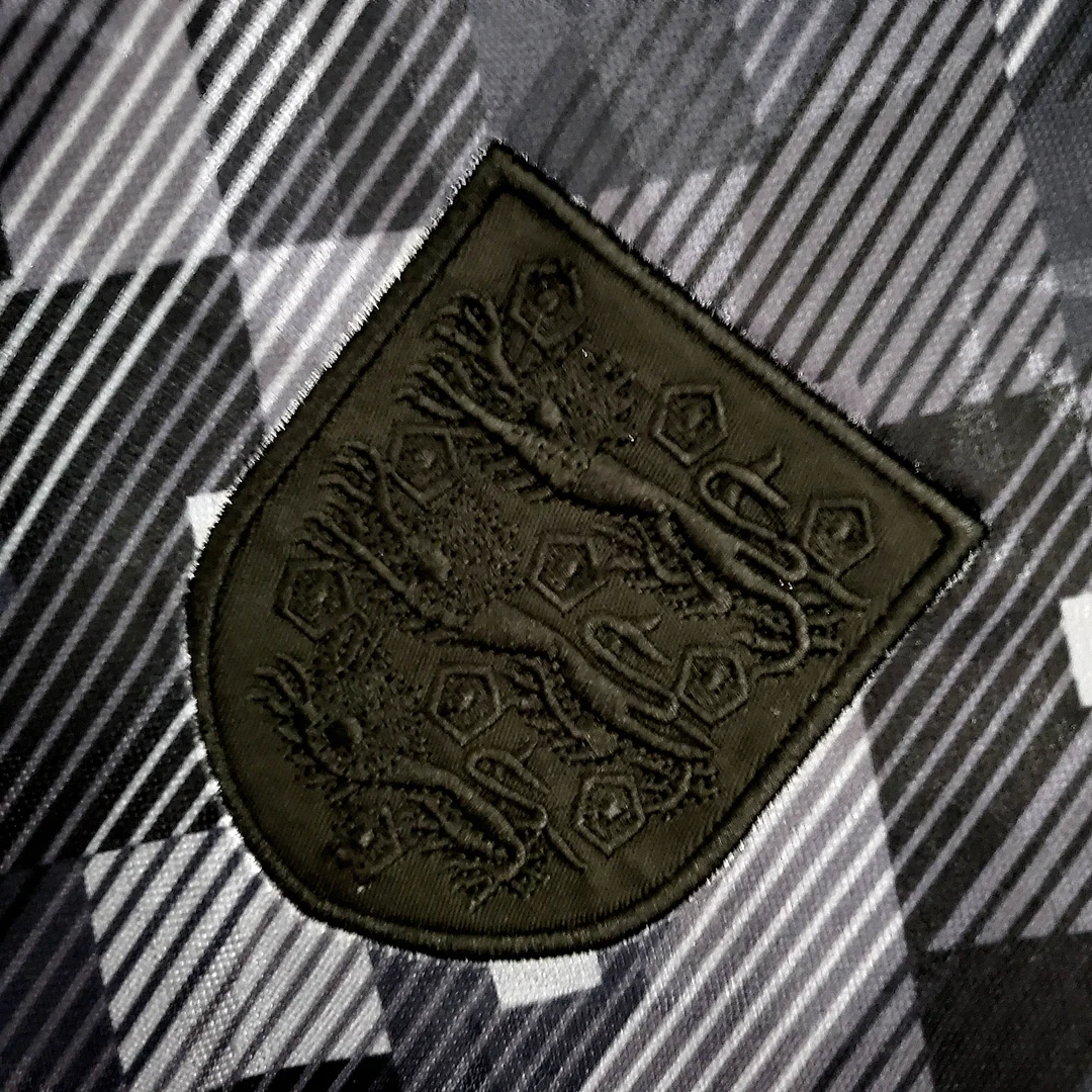 1990 Retro England Blackout Special Edition Black Soccer Jersey - Image 5