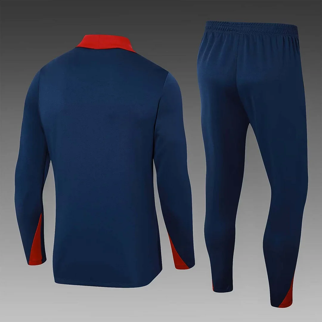 2024 England Half-Pull Training Suit Royal blue Soccer Jersey Set - Image 2