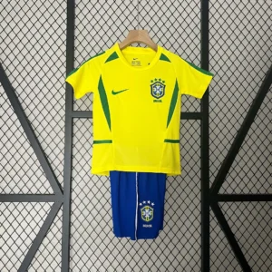 2002 Retro Brazil Home Football Shirt 1:1 Thai Quality Kids Size