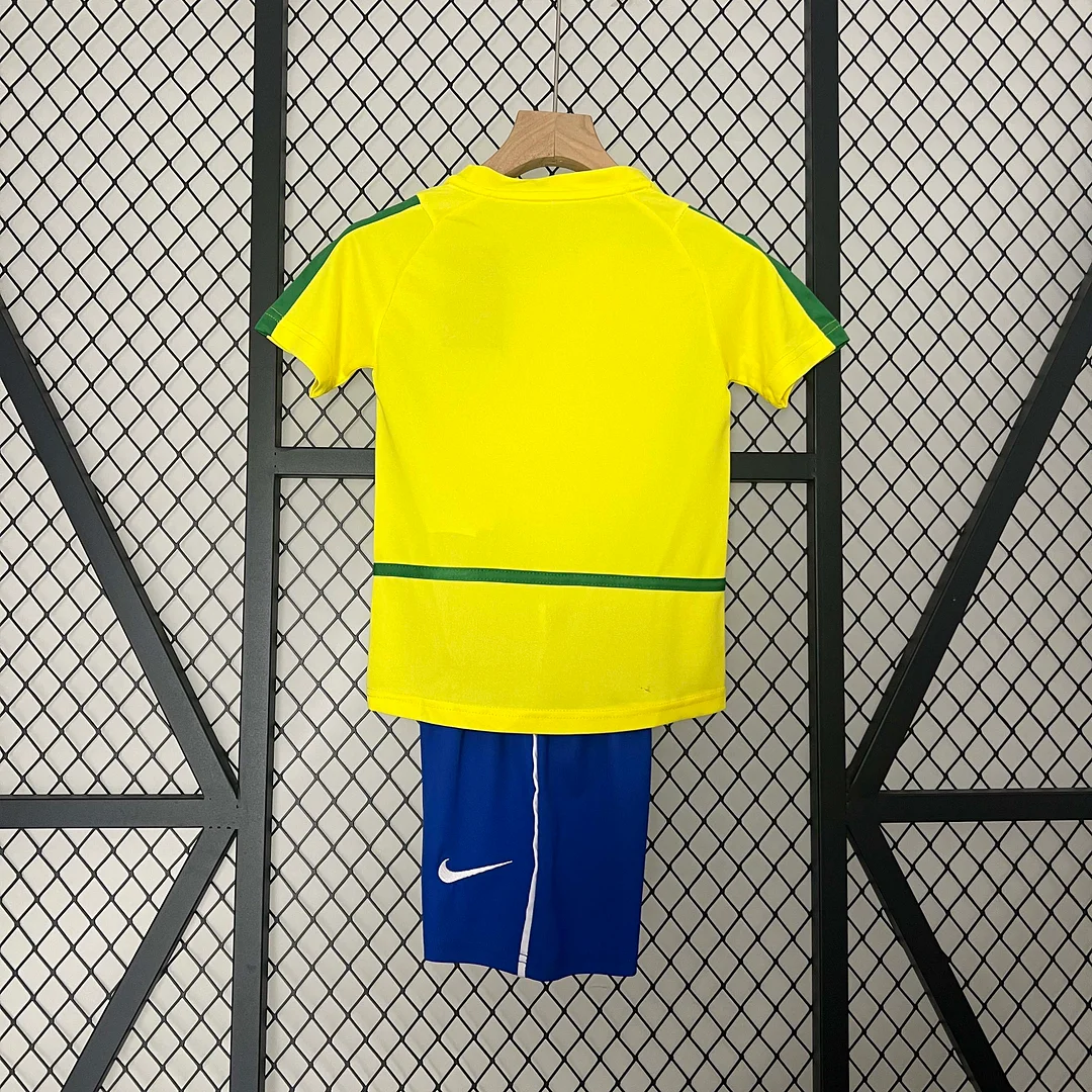 2002 Retro Brazil Home Football Shirt 1:1 Thai Quality Kids Size - Image 2