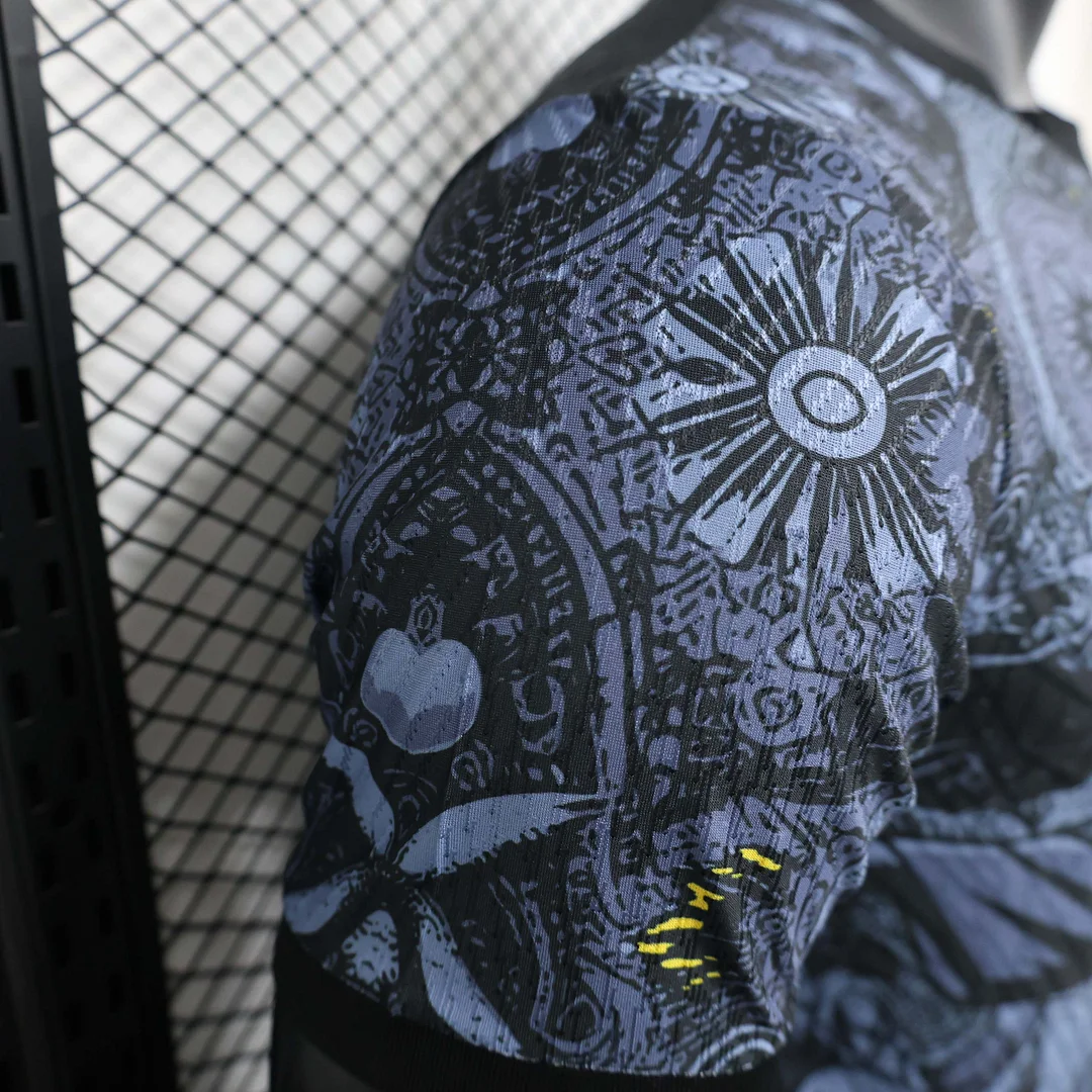 2024 Player Version Brazil Special Edition Jesus Black Gray Soccer Jersey - Image 3