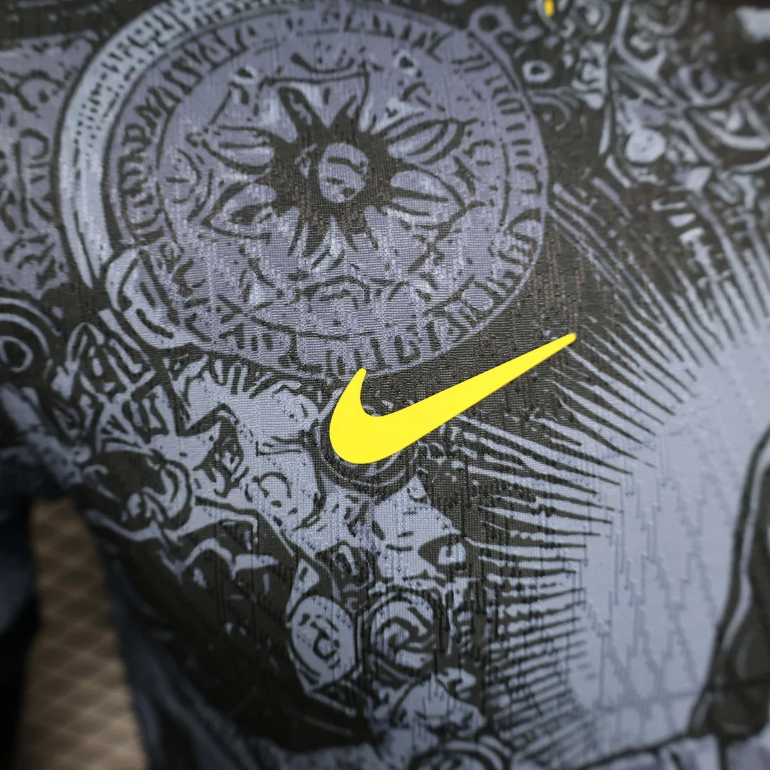 2024 Player Version Brazil Special Edition Jesus Black Gray Soccer Jersey - Image 4