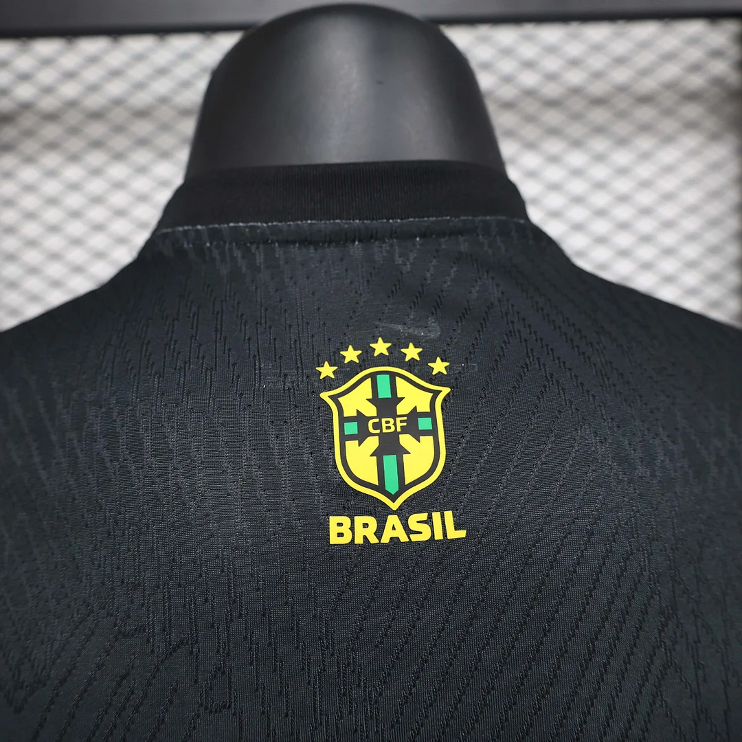 2024 Player Version Brazil Special Edition Jesus Black Gray Soccer Jersey - Image 9