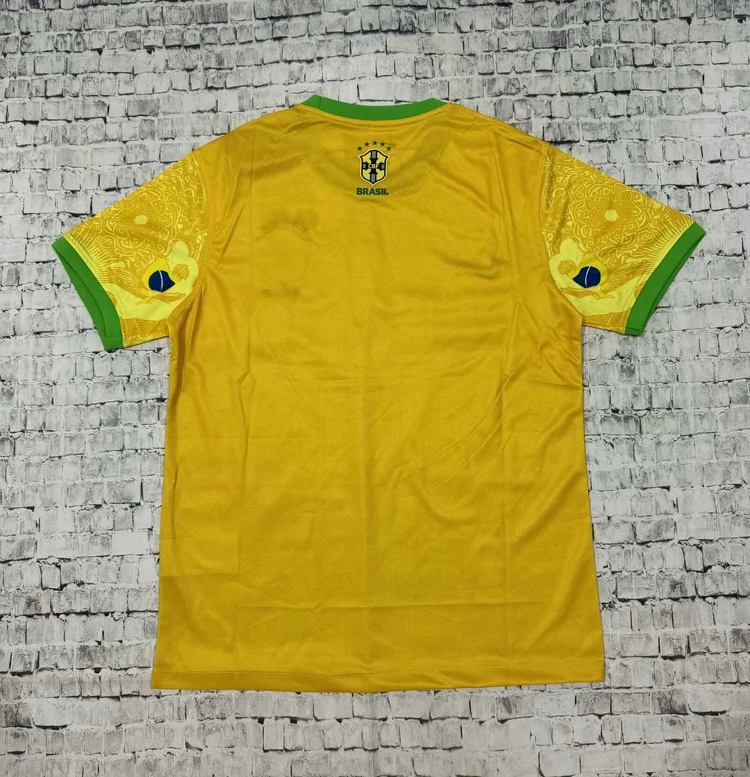 2024 Brazil Special Edition Jesus Yellow Football Shirt 1:1 Thai Quality - Image 2