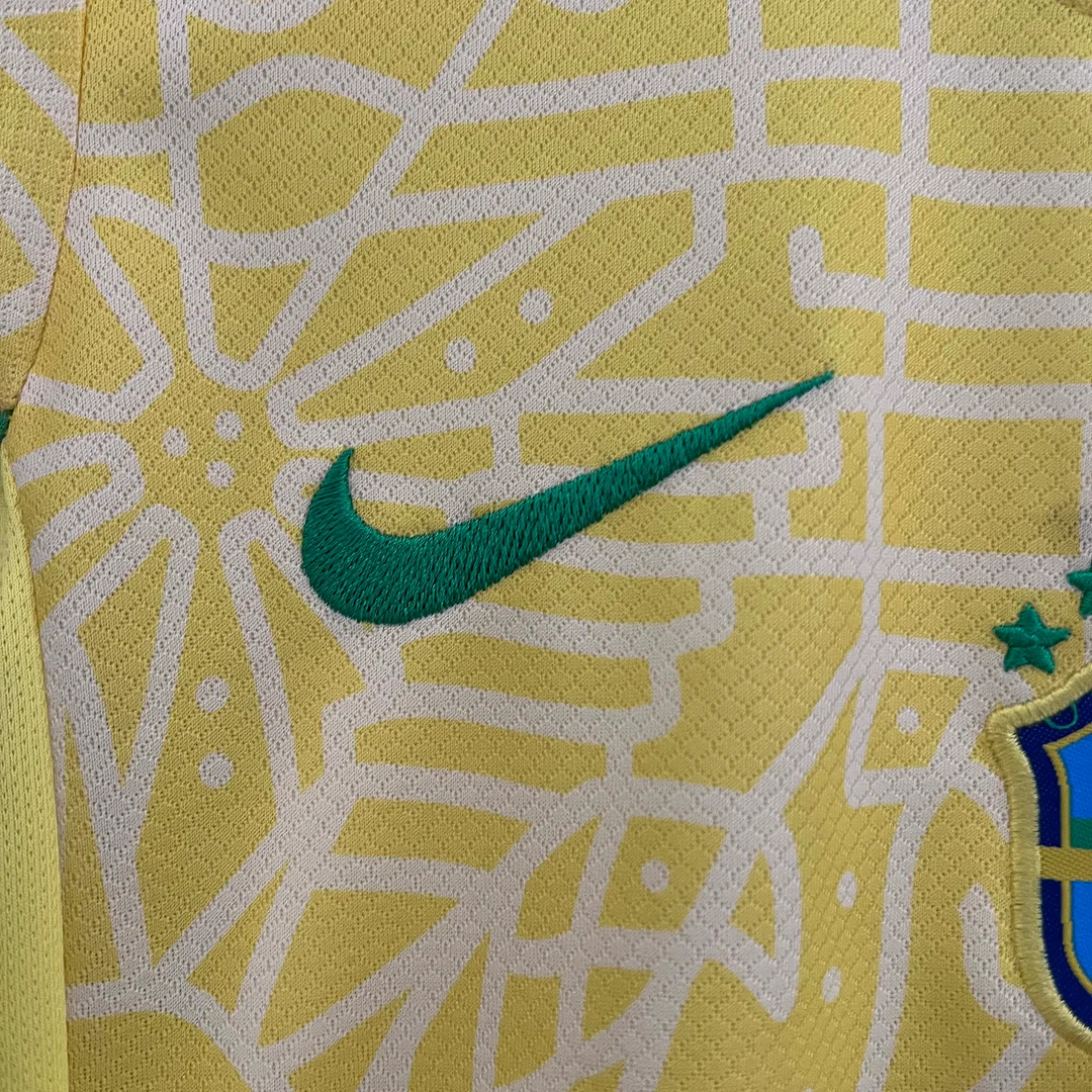 2024 Brazil Home Football Shirt 1:1 Thai Quality Kids Size - Image 5