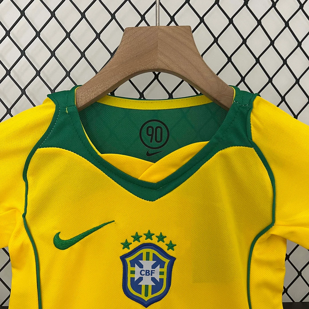 2004 Retro Brazil Home Football Shirt 1:1 Thai Quality Kids Size - Image 6