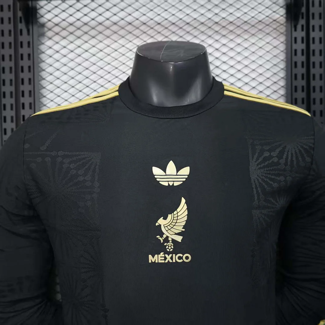 2025 Long Sleeve Player Version Mexico National Special Edition Black Football Shirt 1:1 Thai Quality - Image 4