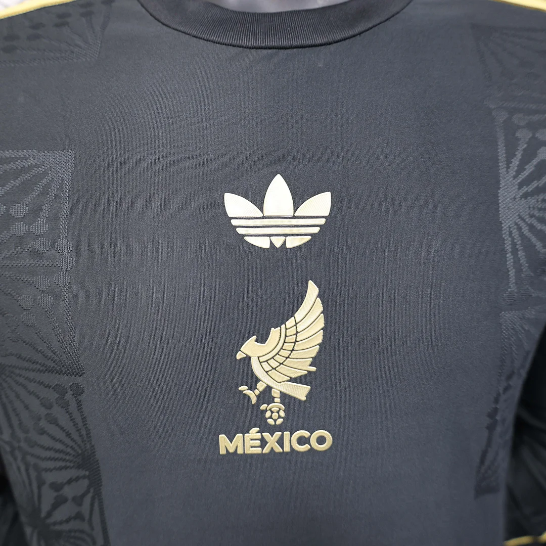 2025 Long Sleeve Player Version Mexico National Special Edition Black Football Shirt 1:1 Thai Quality - Image 5