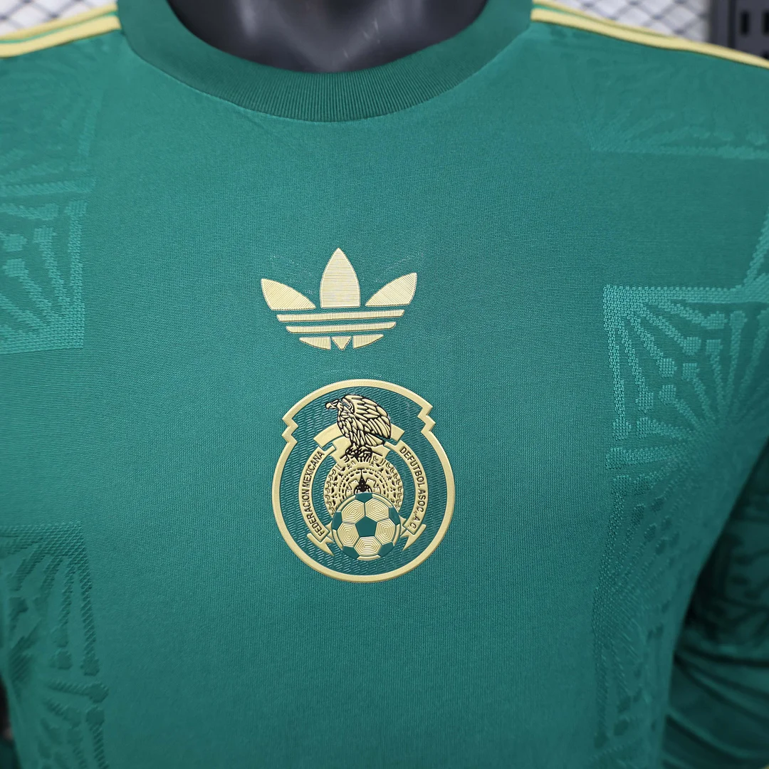 2025 Long Sleeve Player Version Mexico National Gold cup Version Green Football Shirt 1:1 Thai Quality - Image 5