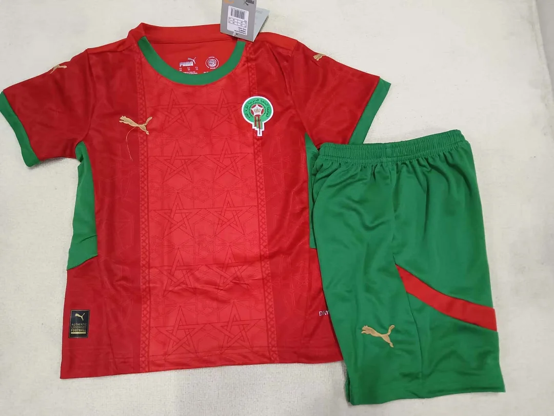 2024/2025 Morocco National Team Home Football Shirt 1:1 Thai Quality Kids Size