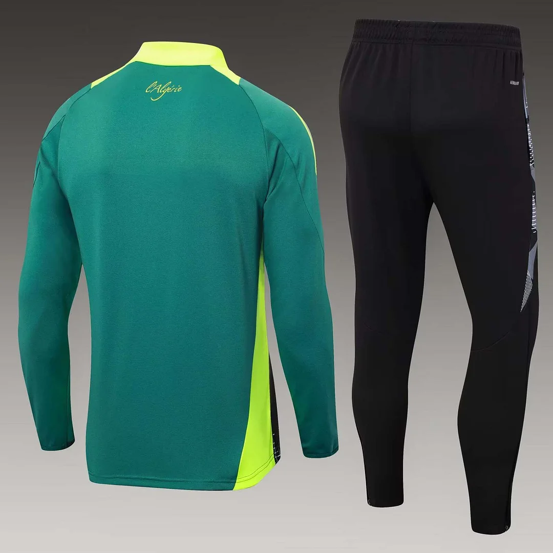 2024 Algeria National Team Half-Pull Training Suit Dark green Shirt Set - Image 2